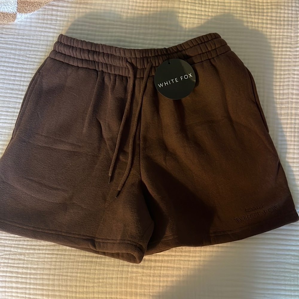 Brown White Fox Boutique sweat shorts